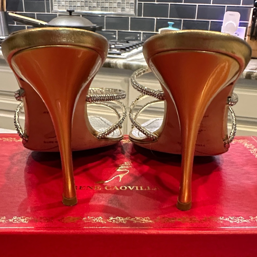 *SOLD* Y2K Rene Caovilla Crystal Snake Slide Sandals – Size 8 – Original Box - Picture 6 of 8